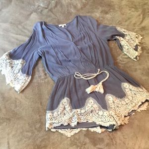 Gray & Lace Romper